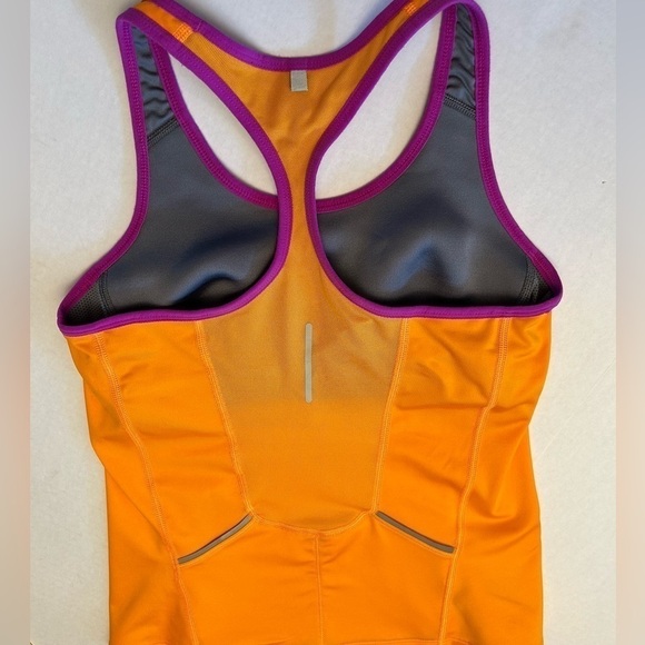 Nike Dri Fit fitted razor back Tank Top in orange and purple Size Small B4 - Picture 4 of 7